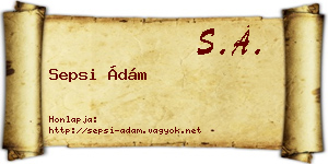 Sepsi Ádám névjegykártya